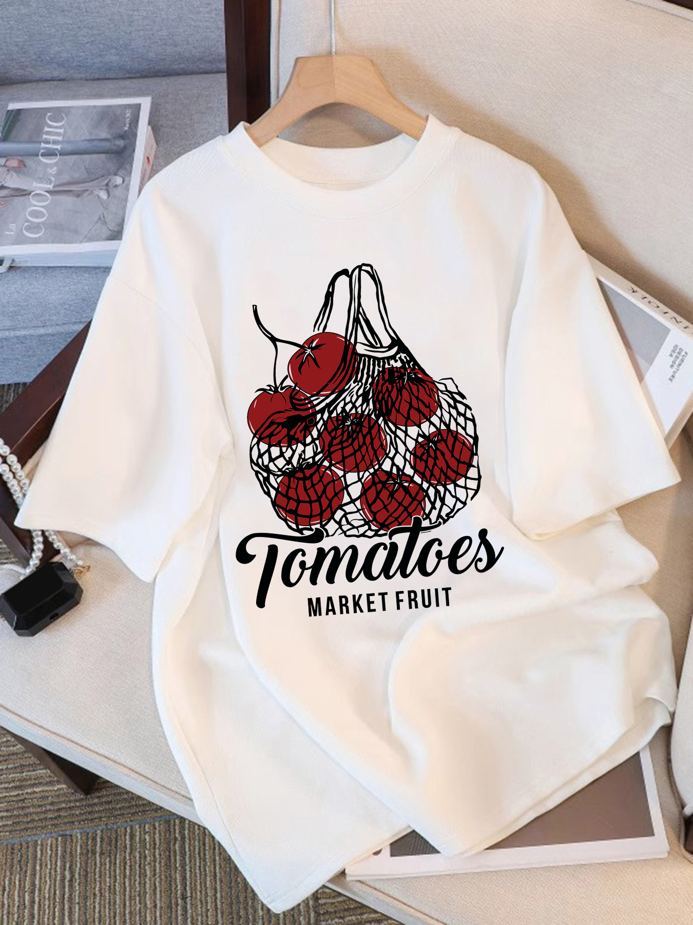 Women'S Fashion Market Size - Tomatoes Market Fruit Pattern Female Basics