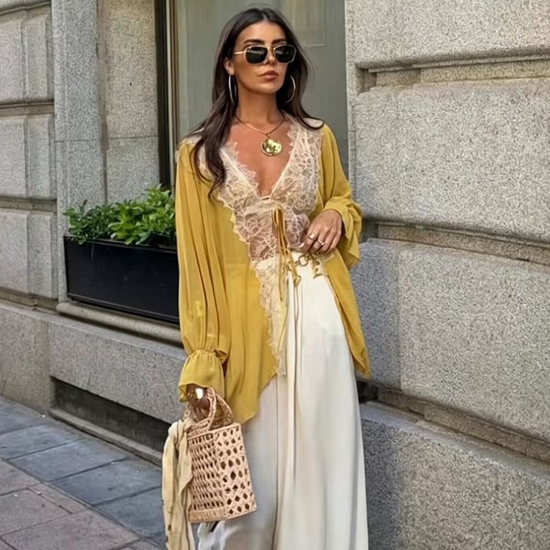Women'S Young Fashion - Lace Women's Shirts Blouse Summer 2026