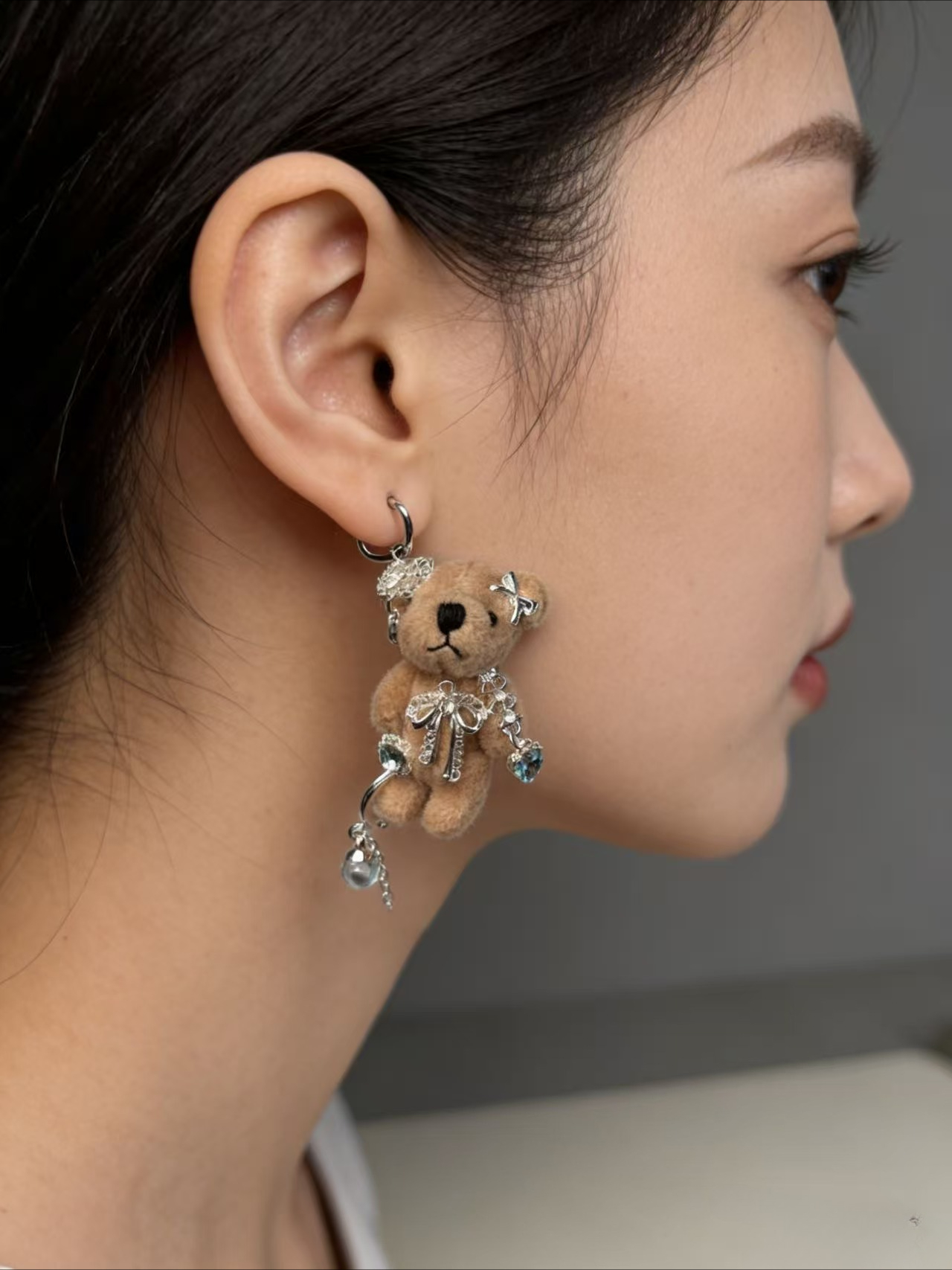 Women'S Y3K Fashion - Harajuku Teddy Bear Earrings Y3K Fun