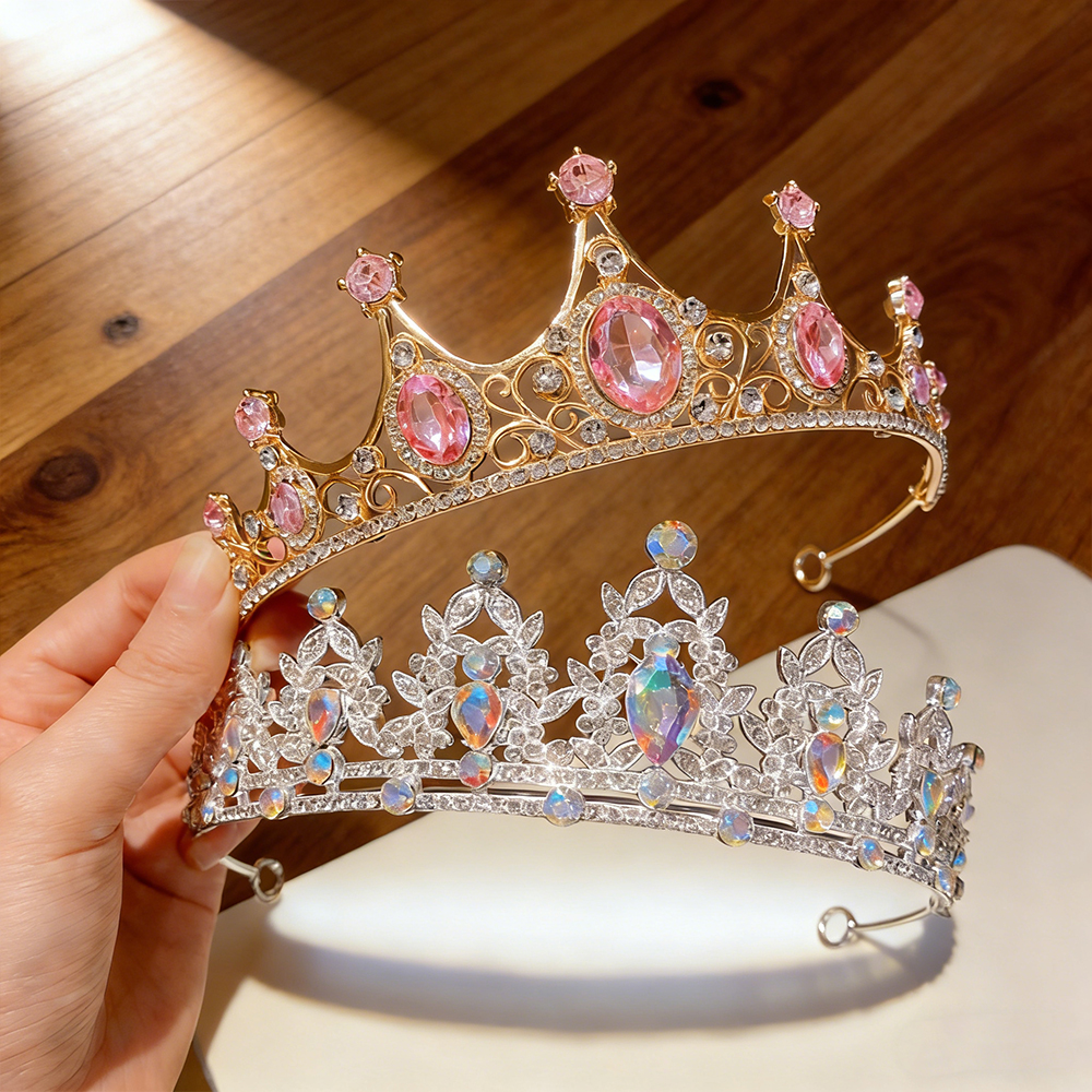 Women Fashion Designer - 2pcs Gold Silver Bases Hair Crown