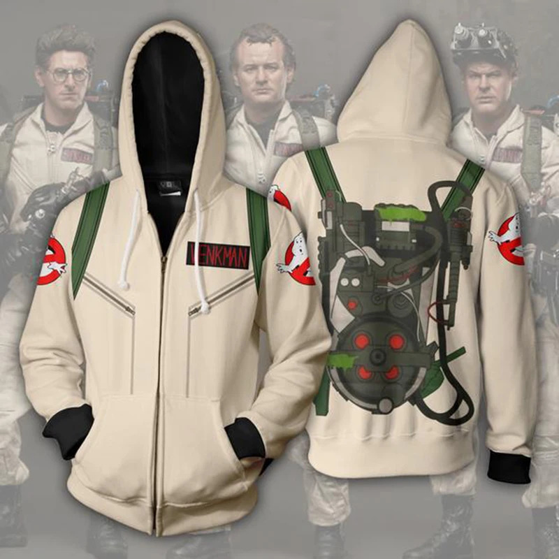 Women'S Fashion Zip Hoodie - Fashion Ghost busters Zip up Hoodies