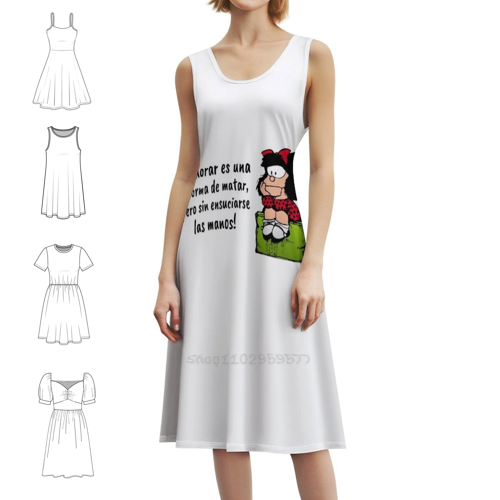 Women Fashion Gown - Spanish Quotes And Mafalda Comics Boho
