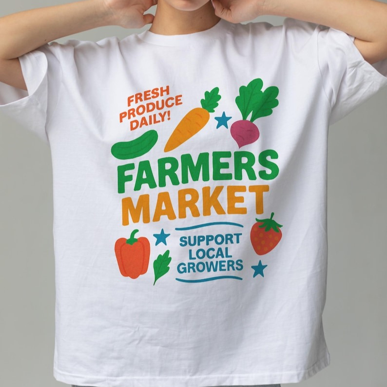 Women'S Fashion Market Size - Farmers Market Vegetables Fruit T-shirt Trendy