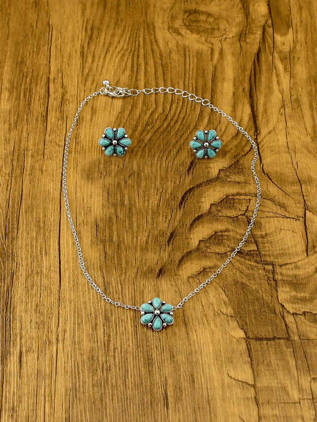 Turquoise Flower Pendant Neckl - Women Fashion Necklace reseña y precio
