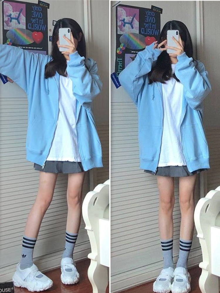 Oversized Hooded Sweatshirts K - Women'S Fashion Zip Hoodie reseña y precio