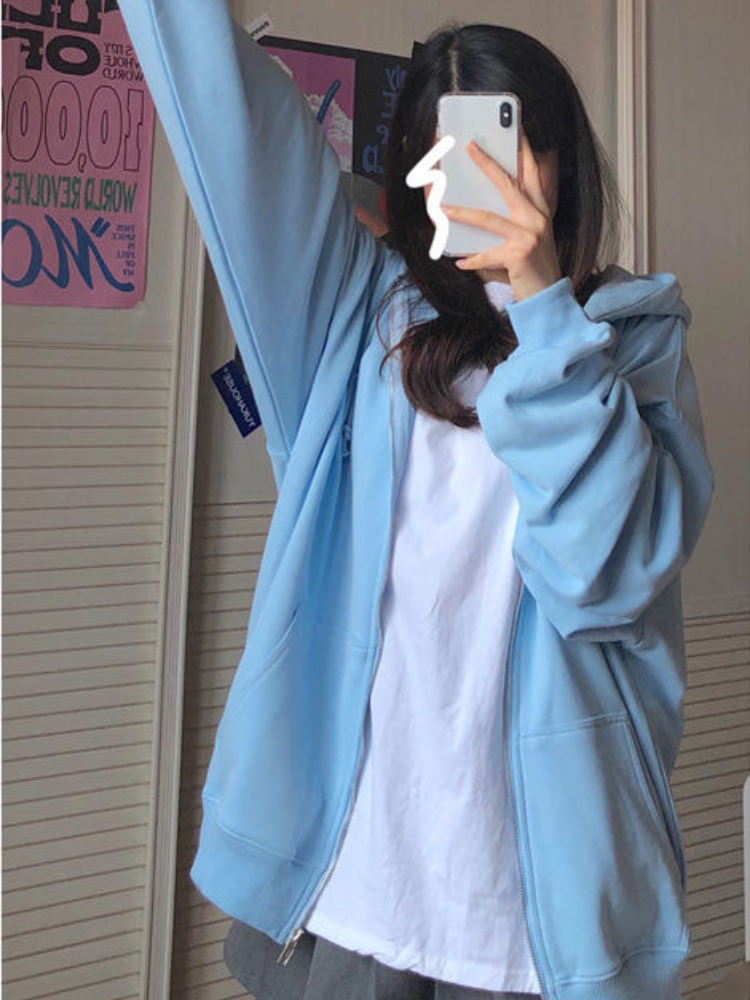 Oversized Hooded Sweatshirts K - Women'S Fashion Zip Hoodie reseña y precio