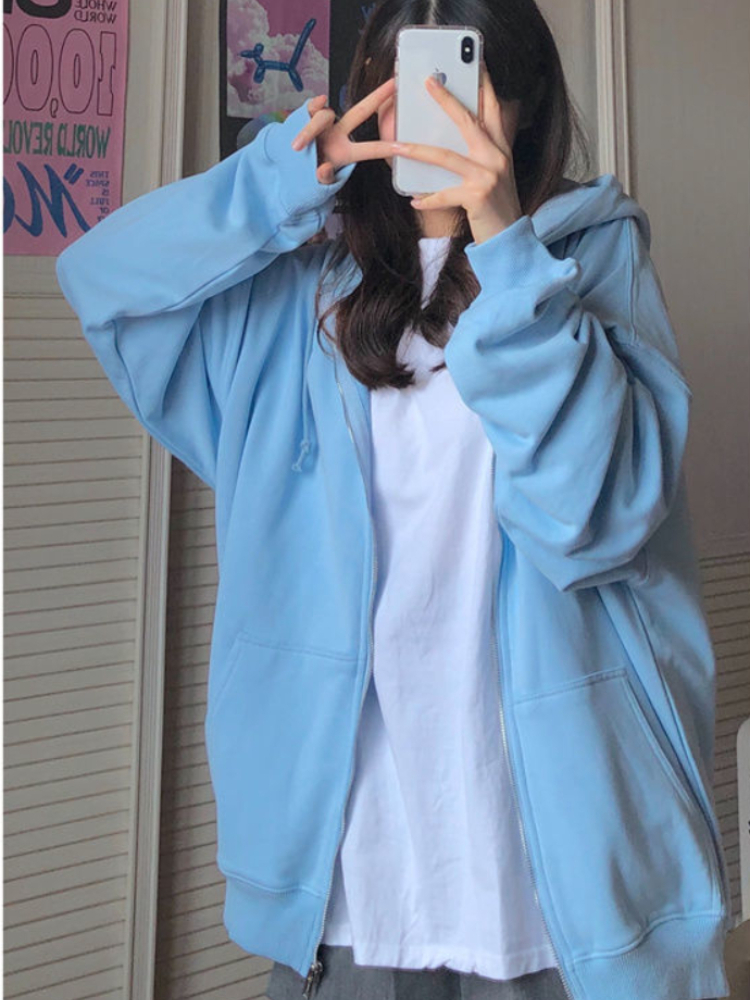 Oversized Hooded Sweatshirts K - Women'S Fashion Zip Hoodie reseña y precio