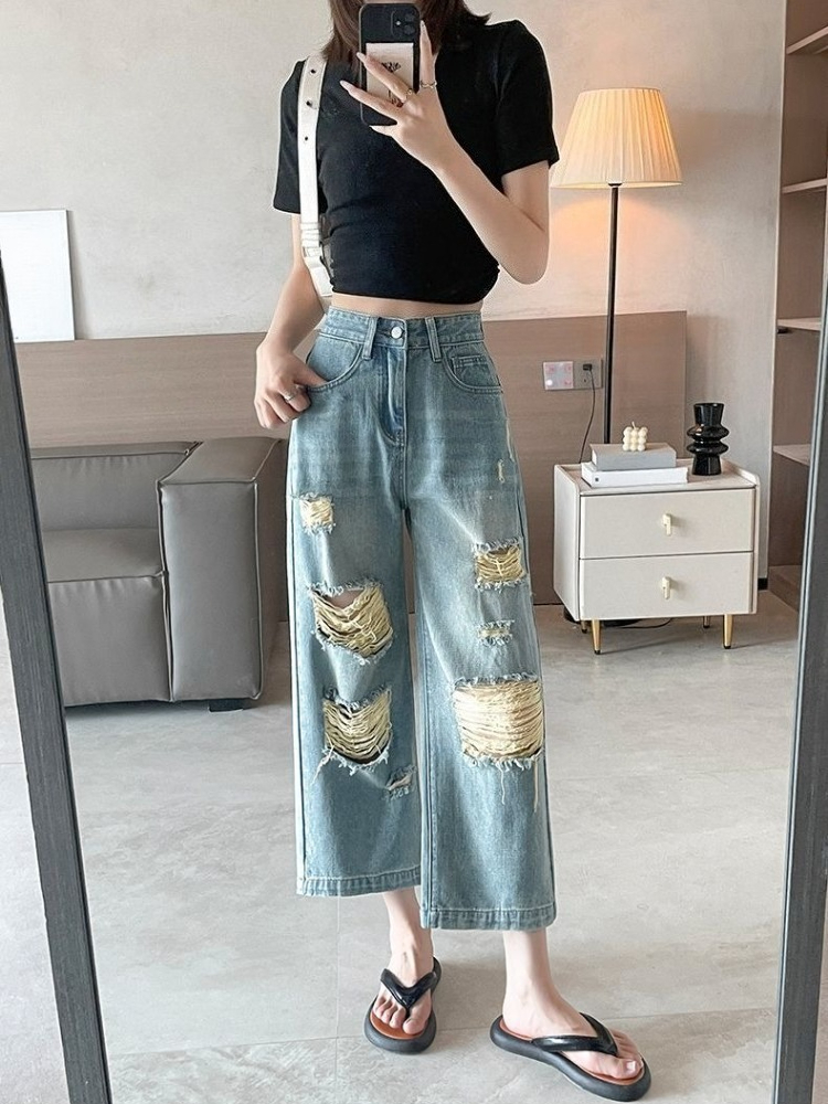 2026 New Women's Ripped Denim  - Women'S Fashion Petite reseña y precio