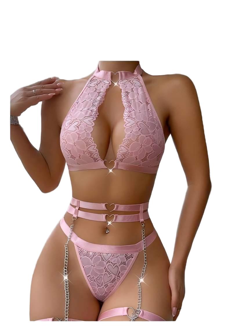 Sexy Lingerie Set Push Up Lace - Women Fashion Necklace reseña y precio