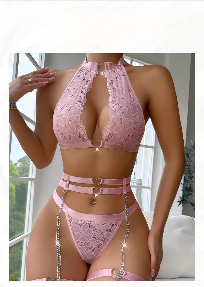 Sexy Lingerie Set Push Up Lace - Women Fashion Necklace reseña y precio