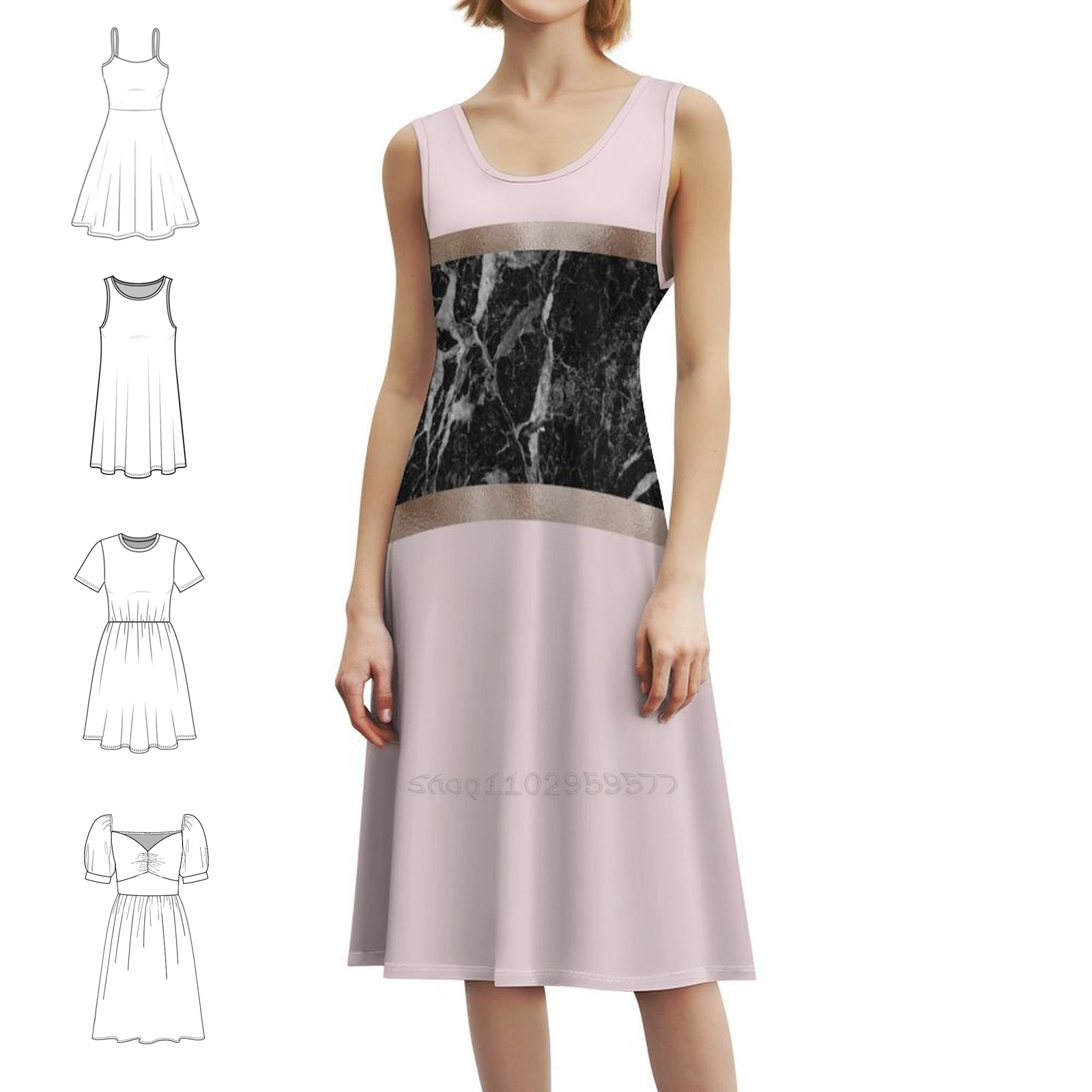 Strawberries And Cream-Black M - Women Fashion Gown reseña y precio