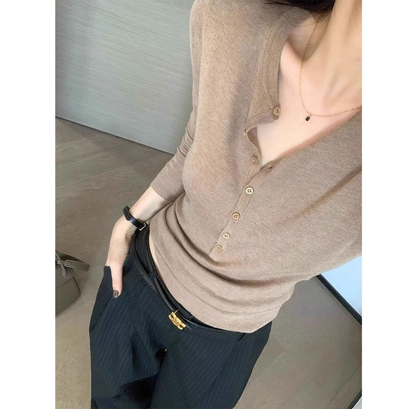 Women Long Sleeved Top V-neck  - Women Fashion Designer reseña y precio