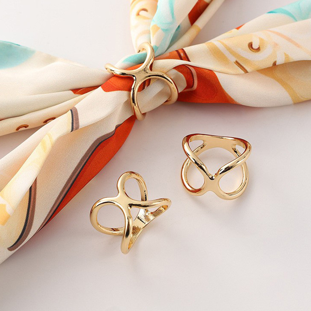 3pcs X Shaped Alloy Scarf Ring - Women'S Fashion Knitwear reseña y precio