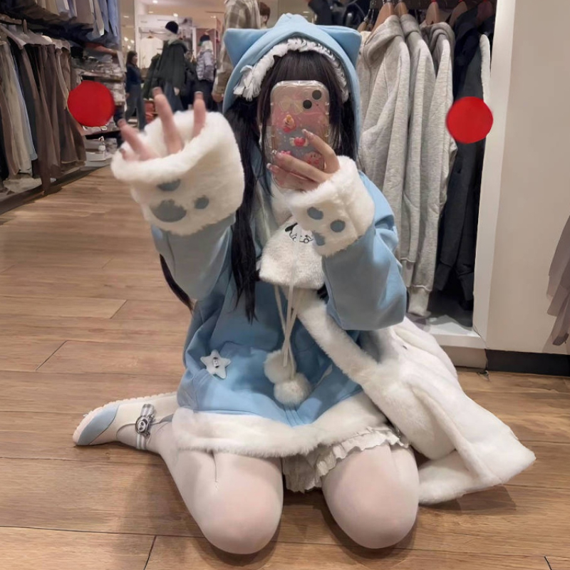 Japanese Cute Anime Embroidery - Women'S Fashion Zip Hoodie reseña y precio