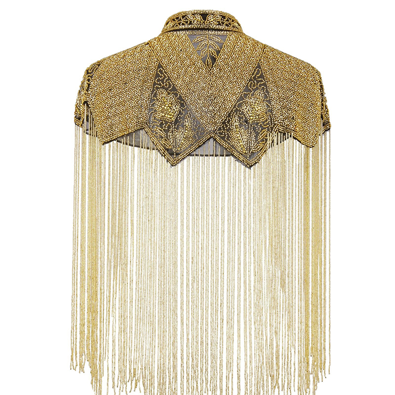 Delicate Beaded Shawl with Lon - Women Fashion Gown reseña y precio