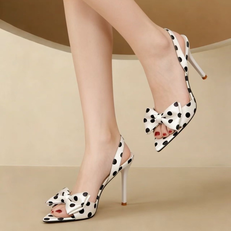 French Polka Dot Bow Pointed T - Women'S Fashion Q reseña y precio