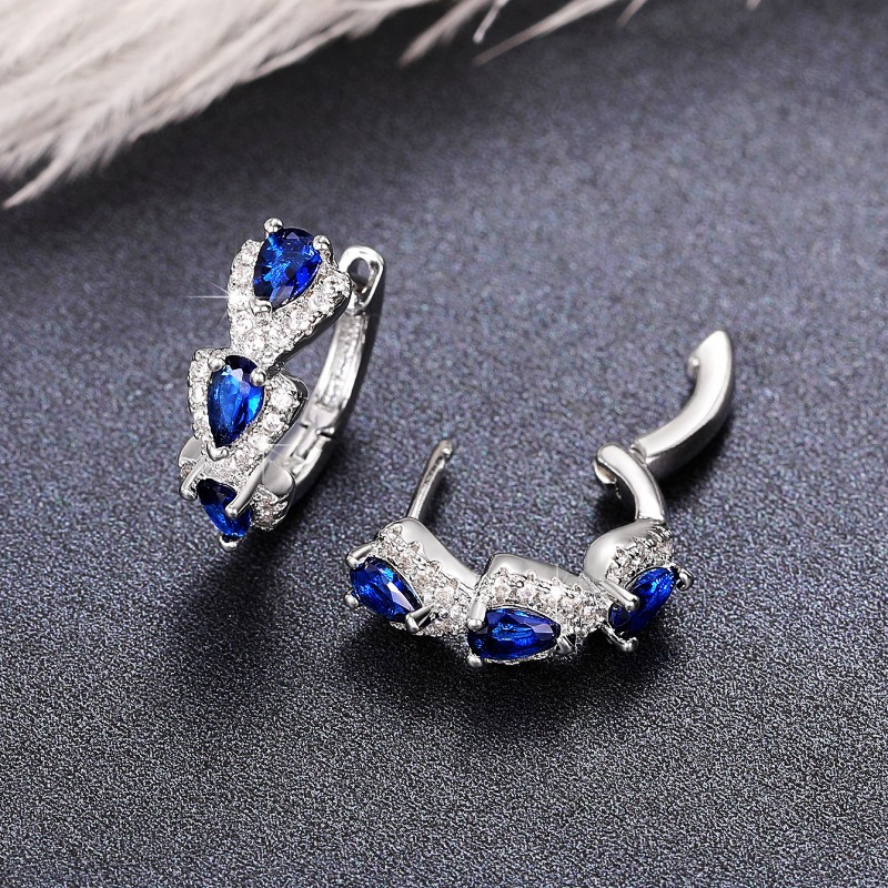 New Klein Blue Zircon Hoop Ear - Women'S Fashion Magazines reseña y precio