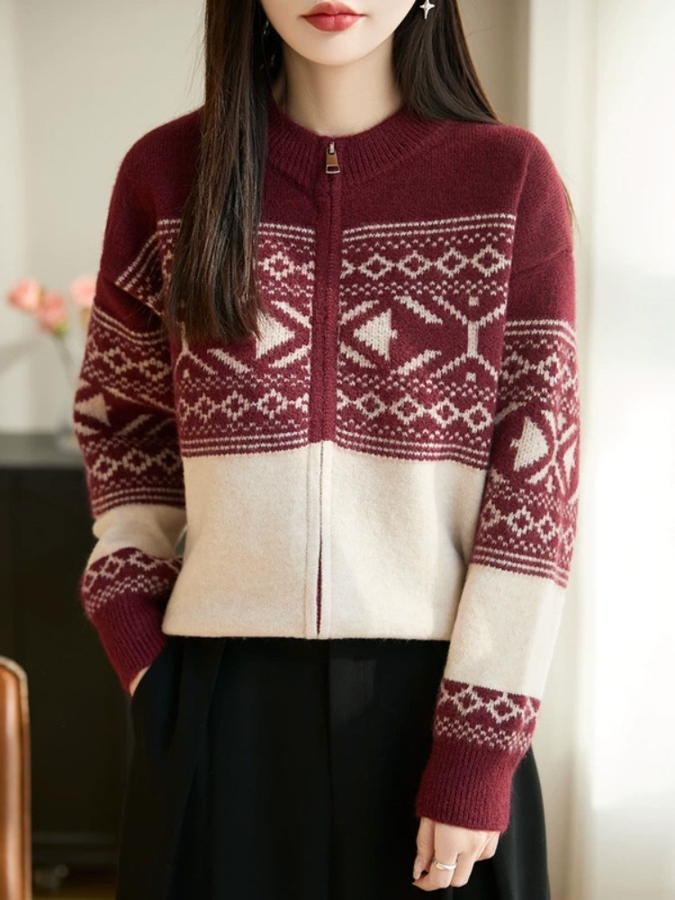 Vintage Jacquard Korean Fashio - Women'S Fashion Gilet reseña y precio