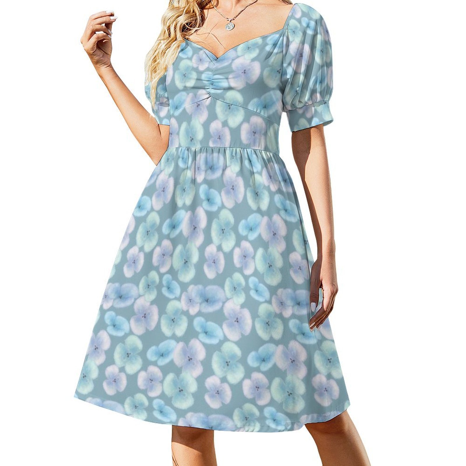 Light Blue Flowers Light Boho  - Women Fashion Gown reseña y precio