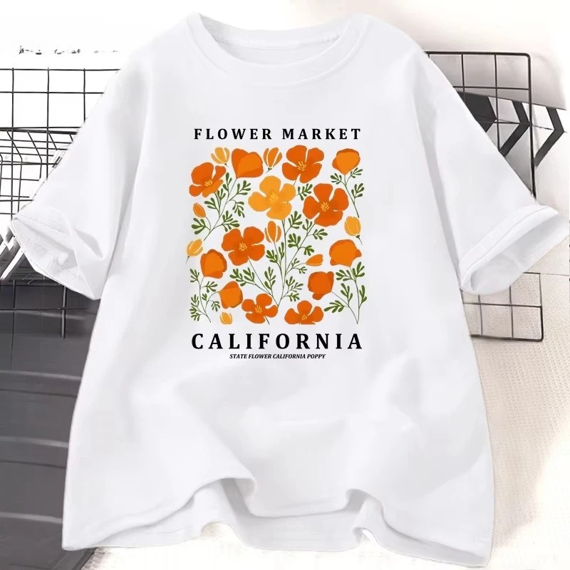 Flower Market California T Shi - Women'S Fashion Market Size reseña y precio