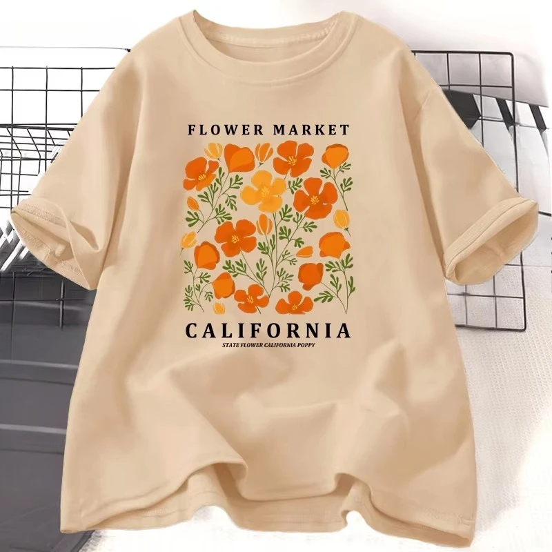 Flower Market California T Shi - Women'S Fashion Market Size reseña y precio
