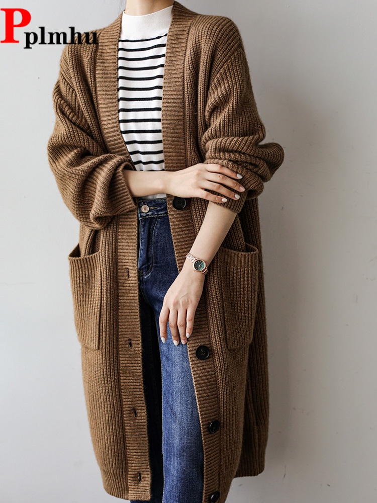 Baggy Long Knitted Cardigan Si - Women'S Fashion Gilet reseña y precio