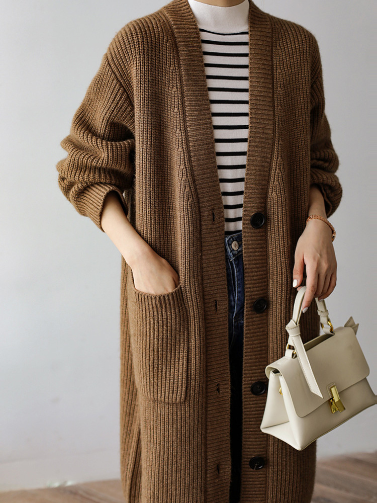 Baggy Long Knitted Cardigan Si - Women'S Fashion Gilet reseña y precio