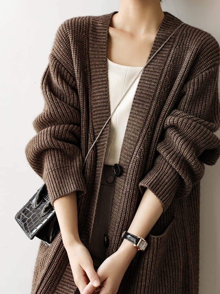 Baggy Long Knitted Cardigan Si - Women'S Fashion Gilet reseña y precio
