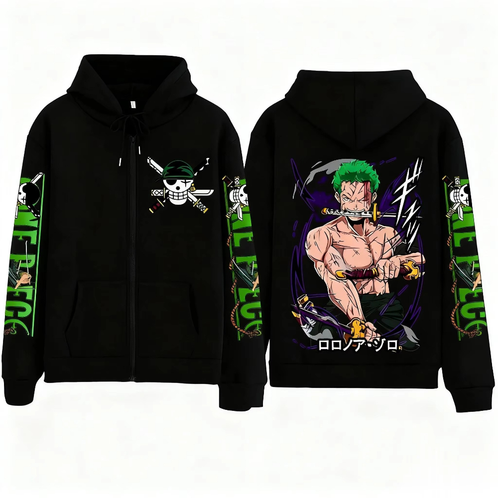 Streetwear One Piece Zoro Anim - Women'S Fashion Zip Hoodie reseña y precio