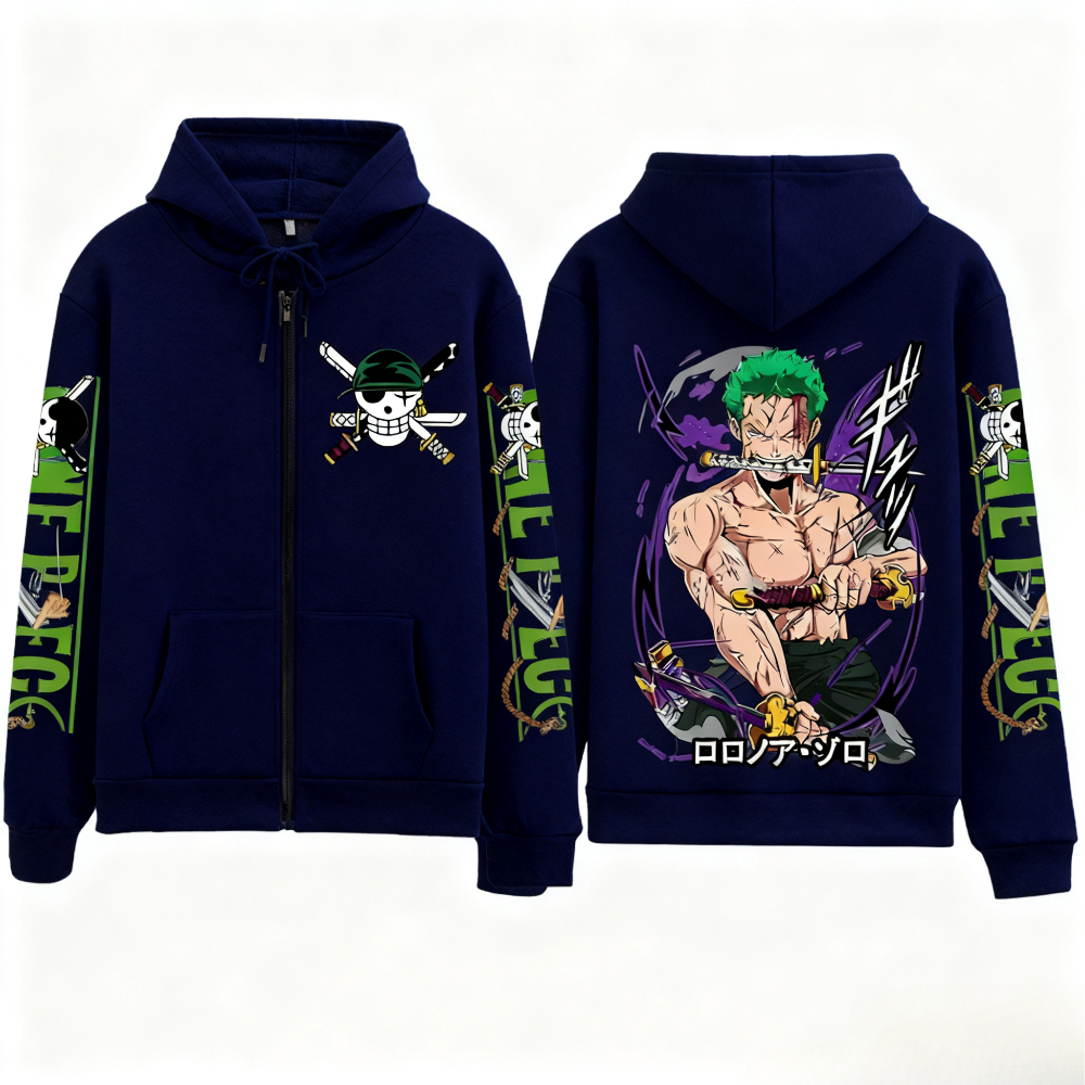 Streetwear One Piece Zoro Anim - Women'S Fashion Zip Hoodie reseña y precio