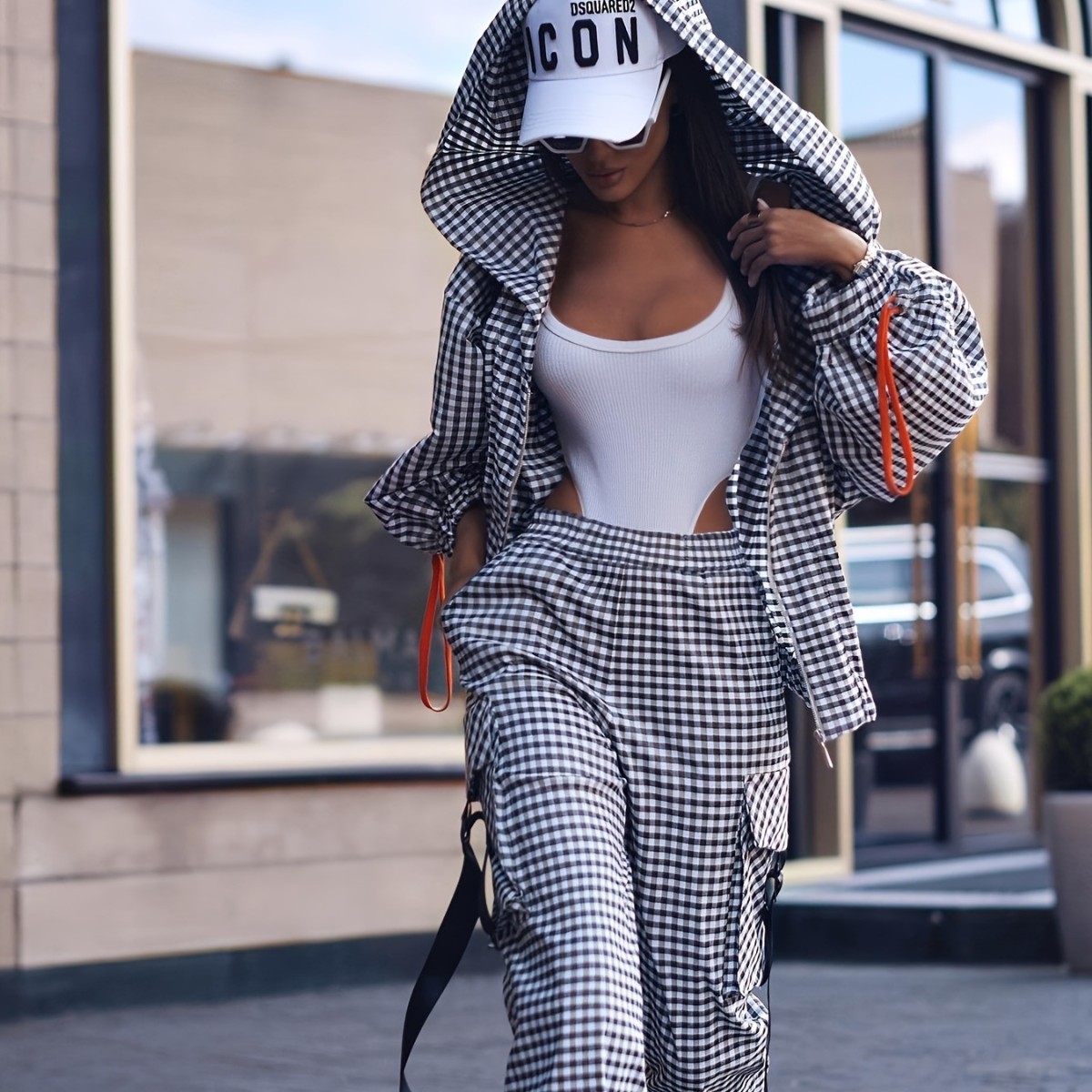 Spring Autumn Casual Plaid Pri - Women'S Fashion Zip Hoodie reseña y precio