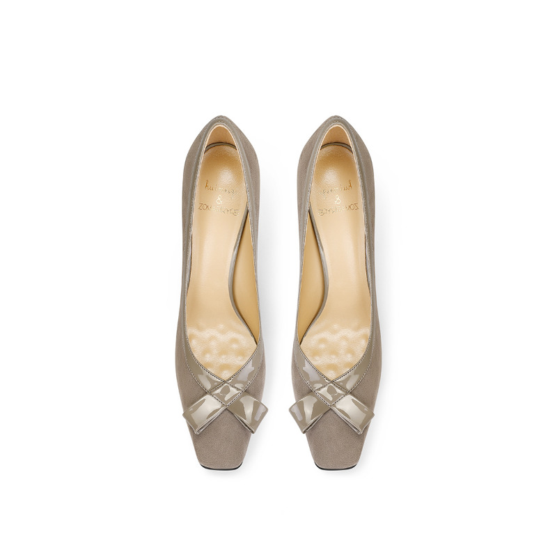 Elegant Khaki Suede Block Heel - Women'S Fashion Petite reseña y precio