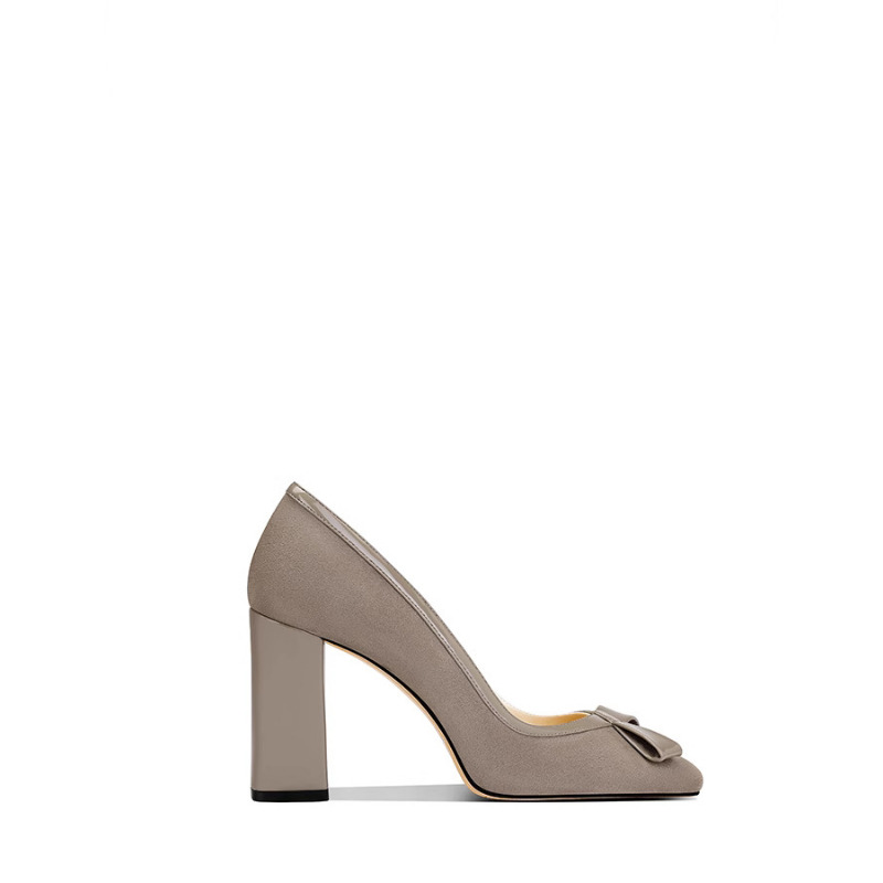 Elegant Khaki Suede Block Heel - Women'S Fashion Petite reseña y precio