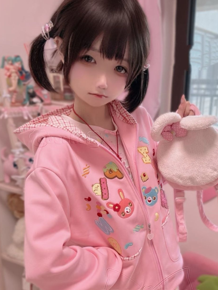 Kawaii Hoodie Cartoon Patch Po - Women'S Fashion Zip Hoodie reseña y precio