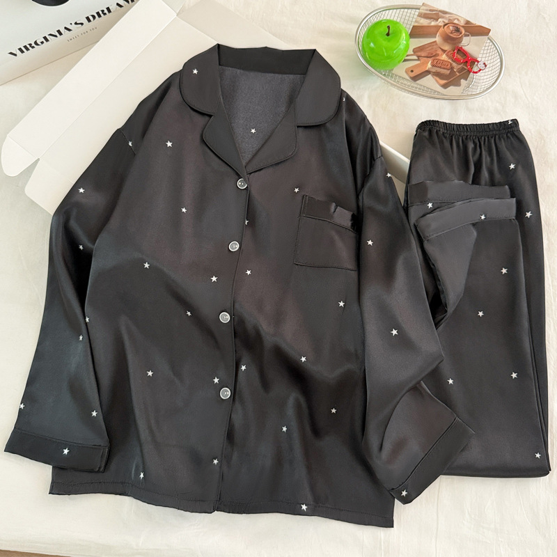 Fashionable Simple Star Black  - Women'S Fashion Pajamas reseña y precio