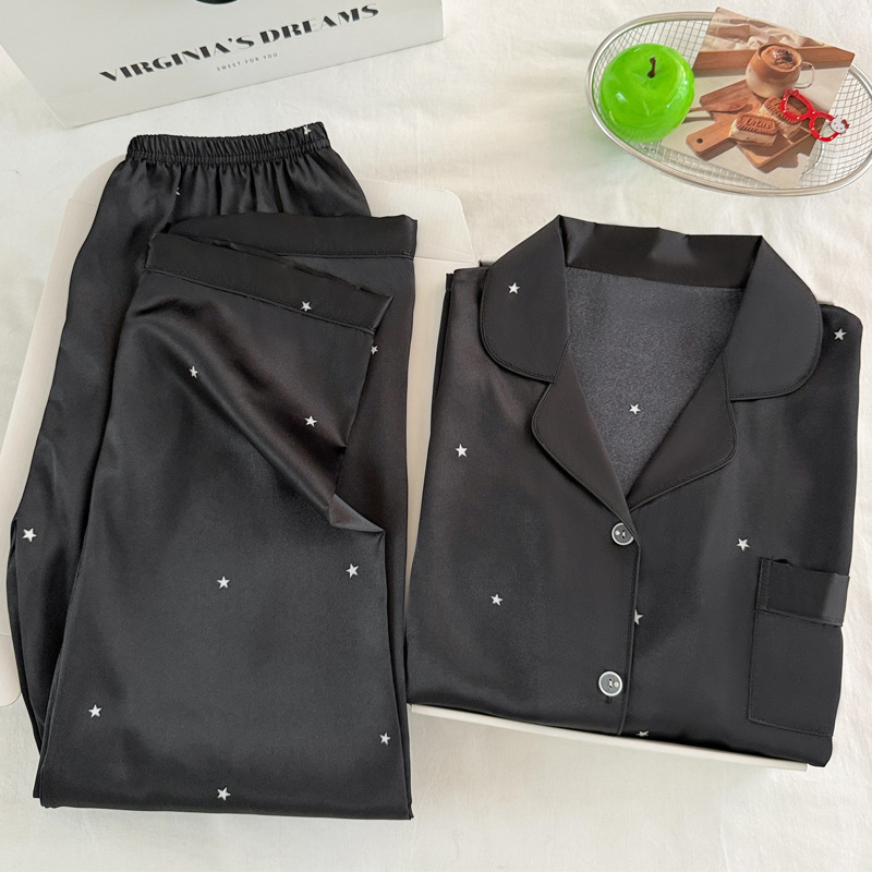 Fashionable Simple Star Black  - Women'S Fashion Pajamas reseña y precio