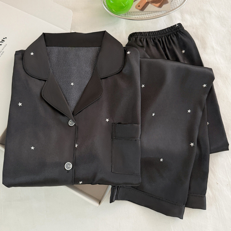 Fashionable Simple Star Black  - Women'S Fashion Pajamas reseña y precio