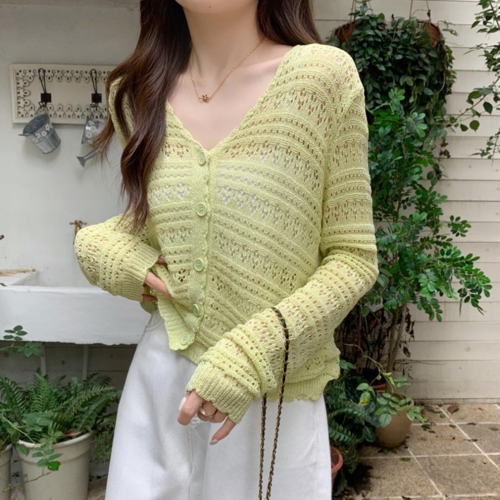 Fashion Hollow Out Knitted Car - Women'S Fashion Knitwear reseña y precio