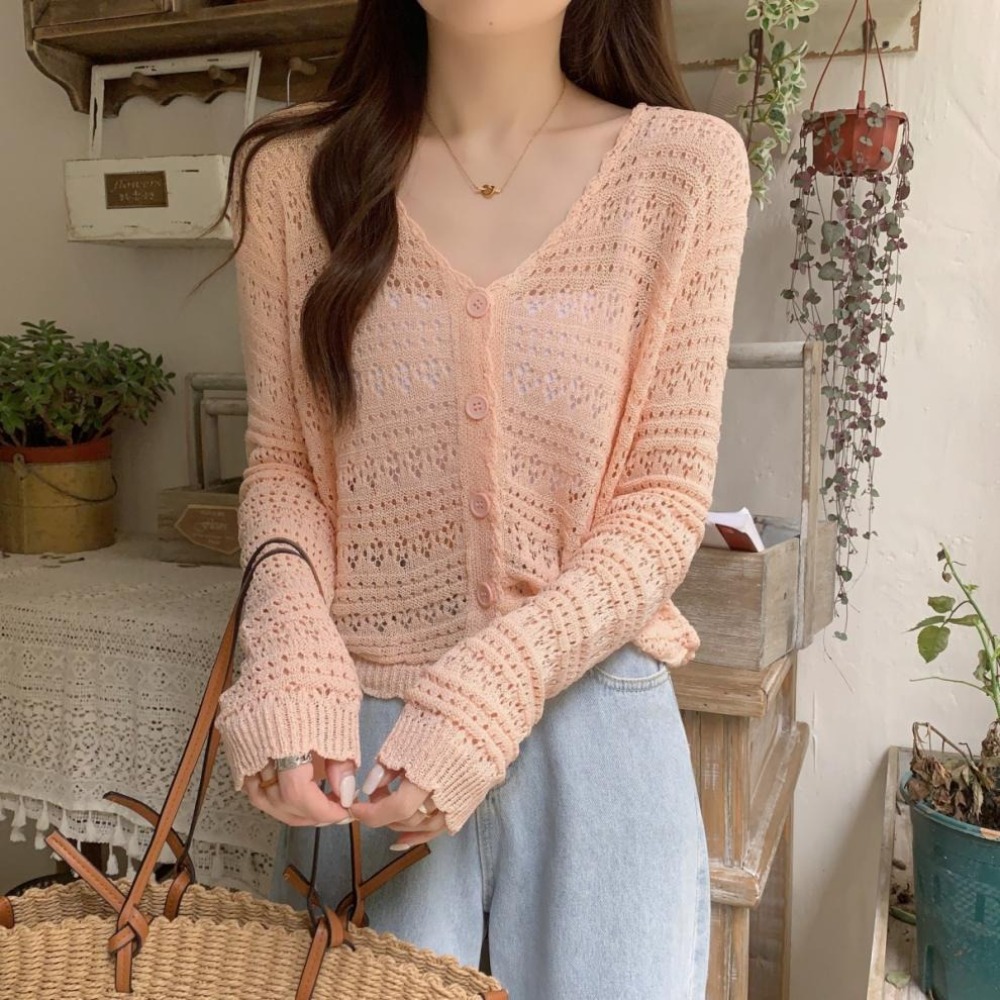 Fashion Hollow Out Knitted Car - Women'S Fashion Knitwear reseña y precio