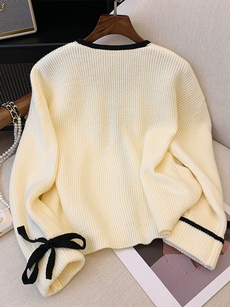 Baggy Striped V-Neck Knitted C - Women'S Fashion Gilet reseña y precio