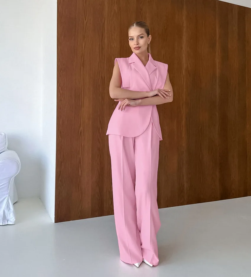 Pink Waistcoat Pants Suit Wome - Women'S Fashion For 2025 reseña y precio