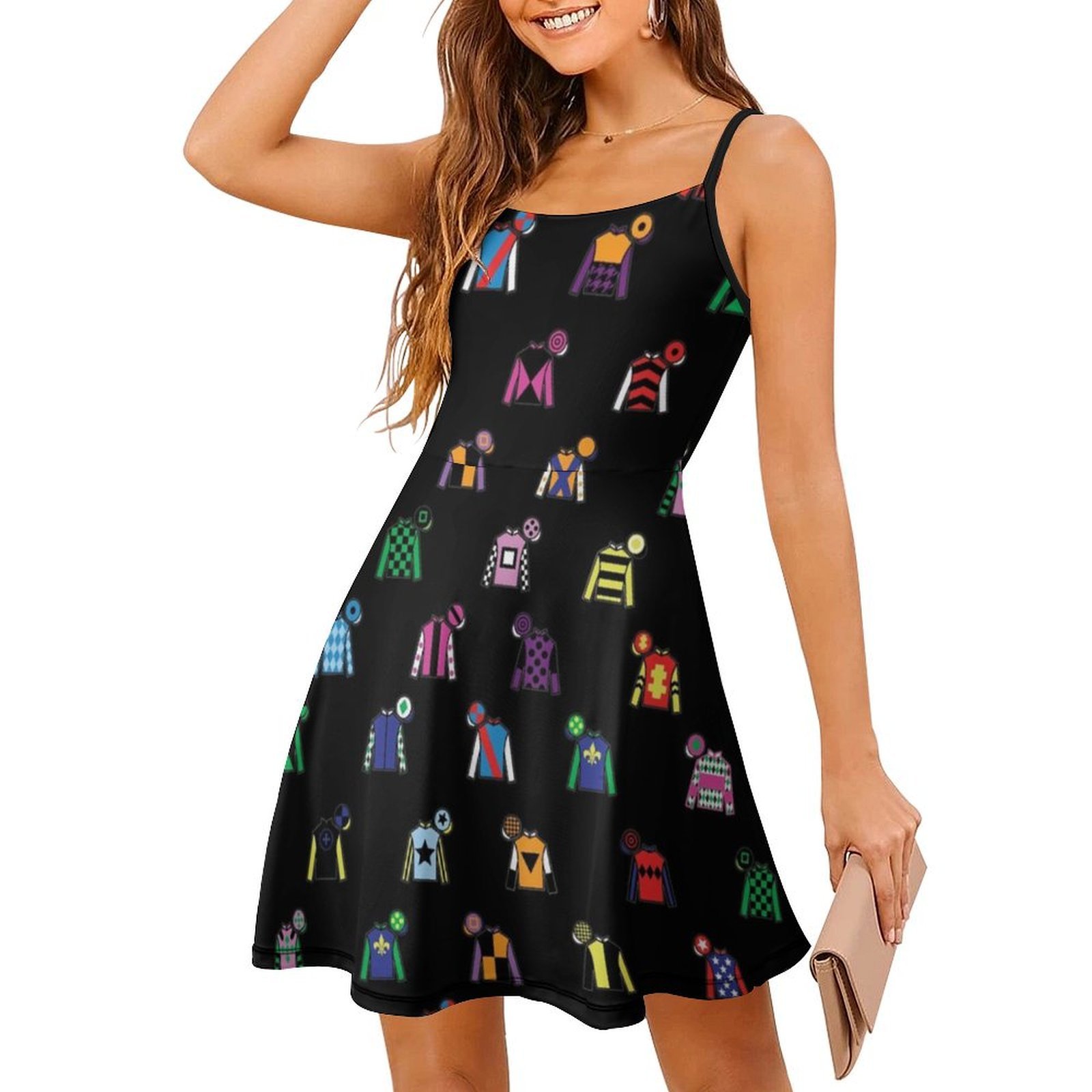 Horse Racing Jockey Silk Print - Women Fashion Gown reseña y precio