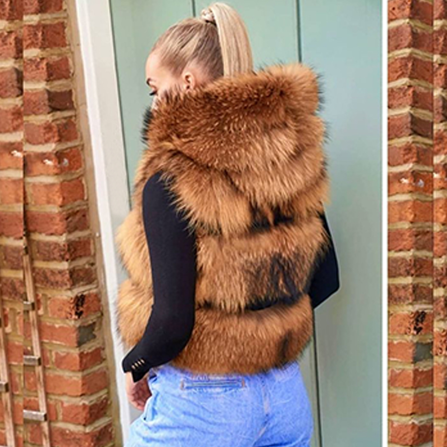 Real Raccoon Fur Vest Women Wa - Women'S Fashion Gilet reseña y precio