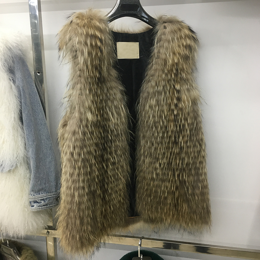 Real Raccoon Fur Vest Women Wa - Women'S Fashion Gilet reseña y precio