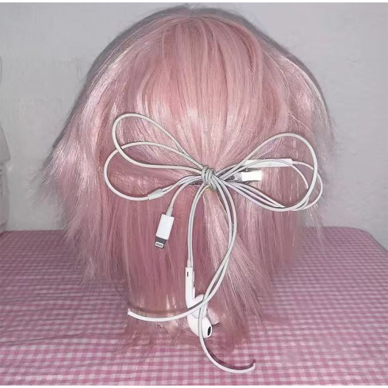 Headphone Wire Bow Hair Clip K - Women'S Y3K Fashion reseña y precio