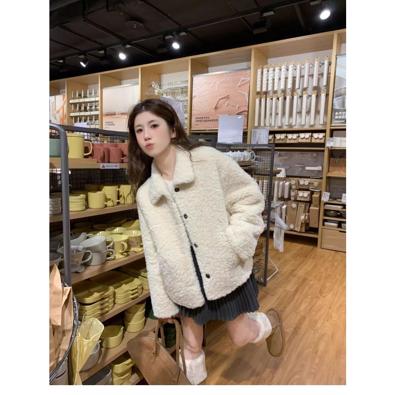 White Lambskin Coat for Women' - Women'S Fashion Petite reseña y precio
