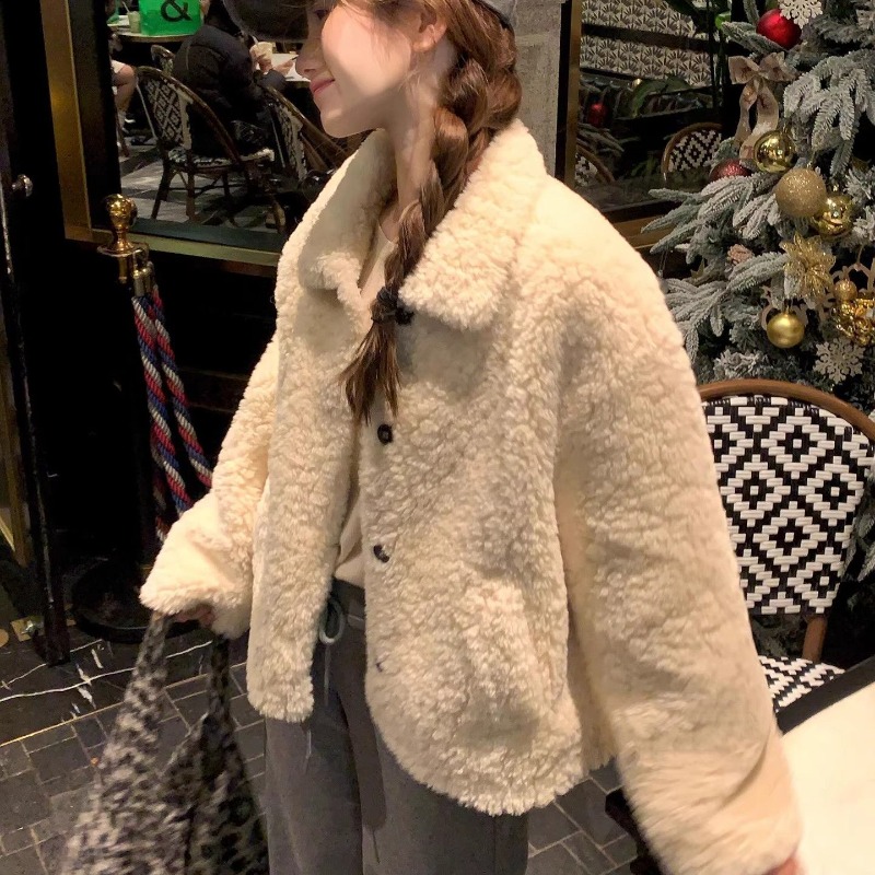 White Lambskin Coat for Women' - Women'S Fashion Petite reseña y precio